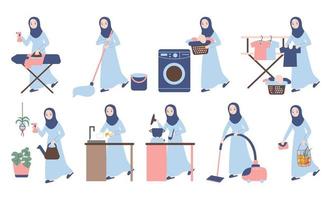 housewife cartoon character collection illustration vector