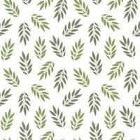 Green leaves seamless pattern vector illustration, repeat ornament for textile, gift paper, fabrics, eco-friendly environmental concept