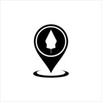 Gunungan Wayang and Location Icon Symbol for Icon Symbol for Javanese Cultural and Art Center Place Location. Vector Illustration