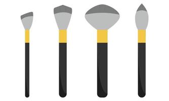 Set of brushes for applying makeup. Tools for cosmetics. Flat style. Vector illustration