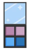 Cosmetic palette of shadows. Means for applying to the eyelids. Flat style. Vector illustration