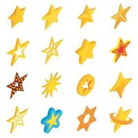conjunto de iconos de estrellas, estilo 3d isométrico vector