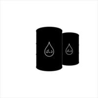 Kuwait Oil with Kuwait Currency, Kuwaiti Dinar Icon-Symbol for Logo or Graphic Design Element. Kuwait Oil in the drum Vector Illustration