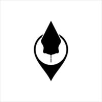 Gunungan Wayang and Location Icon Symbol for Icon Symbol for Javanese Cultural and Art Center Place Location. Vector Illustration