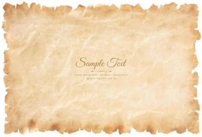 Vector old parchment paper sheet vintage aged or texture isolated on white background