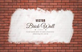 trazo de pincel blanco sobre fondo de textura de patrón de pared de ladrillo de bloque marrón vector