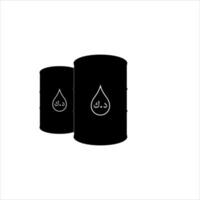 Kuwait Oil with Kuwait Currency, Kuwaiti Dinar Icon-Symbol for Logo or Graphic Design Element. Kuwait Oil in the drum Vector Illustration