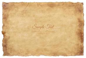 Vector old parchment paper sheet vintage aged or texture isolated on white background