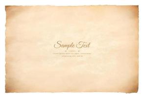 Vector old parchment paper sheet vintage aged or texture isolated on white background