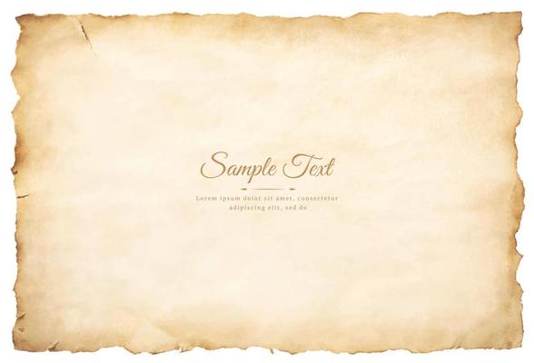 Vector old parchment paper sheet vintage aged or texture isolated on white background