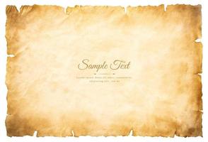 Vector old parchment paper sheet vintage aged or texture isolated on white background