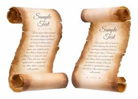 old parchment paper scroll sheet vintage aged or texture isolated on white background vector