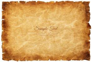 Vector old parchment paper sheet vintage aged or texture isolated on white background