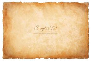 Vector old parchment paper sheet vintage aged or texture isolated on white background