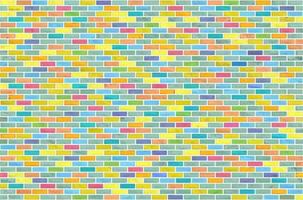 Colorful block brick wall pattern texture background vector