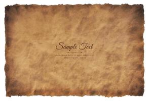 Vector old parchment paper sheet vintage aged or texture isolated on white background