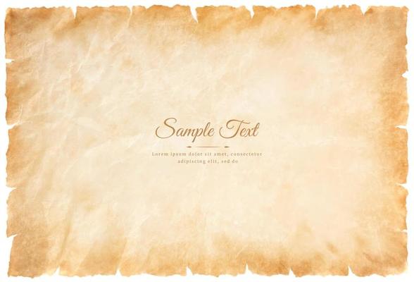 Vector old parchment paper sheet vintage aged or texture isolated on white background