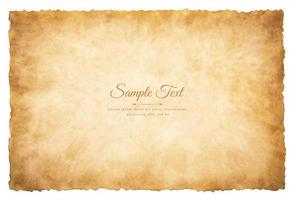 Vector old parchment paper sheet vintage aged or texture isolated on white background