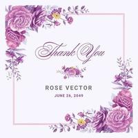 Rose Flower and botanical leaf digital painted illustration vector