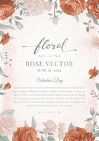 hermosa rosa flor y hoja botánica ilustración digital pintada para amor boda día de san valentín o arreglo invitación diseño tarjeta de felicitación vector