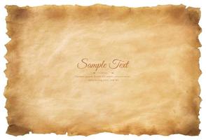 Vector old parchment paper sheet vintage aged or texture isolated on white background