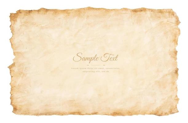 old parchment paper sheet vintage aged or texture isolated on white background