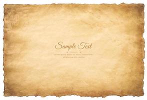 Vector old parchment paper sheet vintage aged or texture isolated on white background