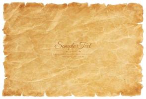 Vector old parchment paper sheet vintage aged or texture isolated on white background