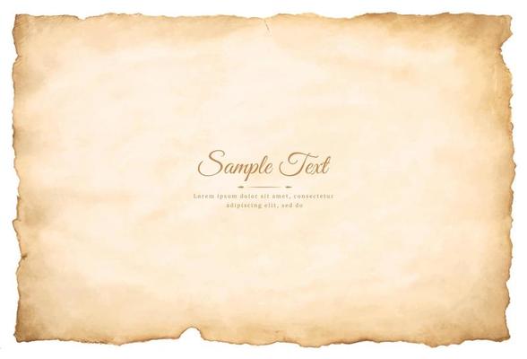 Vector old parchment paper sheet vintage aged or texture isolated on white background