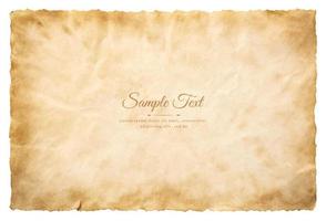 Vector old parchment paper sheet vintage aged or texture isolated on white background