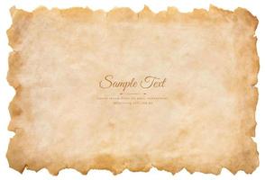 Vector old parchment paper sheet vintage aged or texture isolated on white background