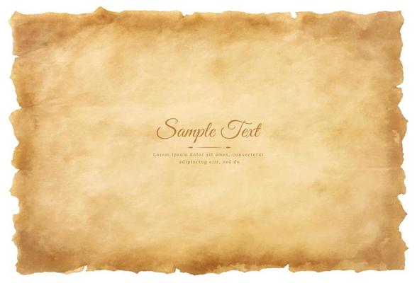 Vector old parchment paper sheet vintage aged or texture isolated on white background