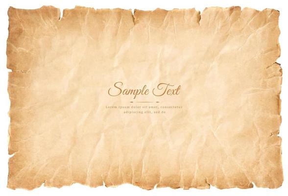 old parchment paper sheet vintage aged or texture isolated on white background