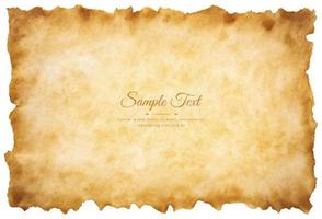 Vector old parchment paper sheet vintage aged or texture isolated on white background