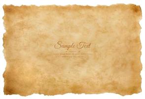 Vector old parchment paper sheet vintage aged or texture isolated on white background