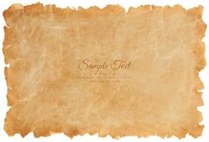 Vector old parchment paper sheet vintage aged or texture isolated on white background