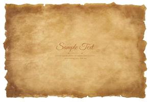 Vector old parchment paper sheet vintage aged or texture isolated on white background