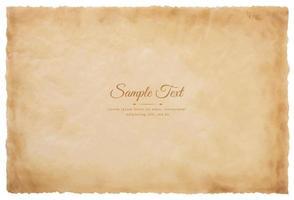 Vector old parchment paper sheet vintage aged or texture isolated on white background