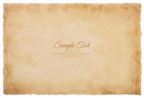Vector old parchment paper sheet vintage aged or texture isolated on white background