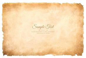 Vector old parchment paper sheet vintage aged or texture isolated on white background