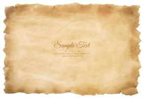 Vector old parchment paper sheet vintage aged or texture isolated on white background