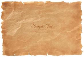 Vector old parchment paper sheet vintage aged or texture isolated on white background