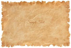 Vector old parchment paper sheet vintage aged or texture isolated on white background