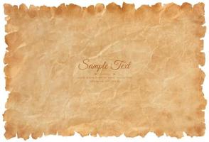 Vector old parchment paper sheet vintage aged or texture isolated on white background