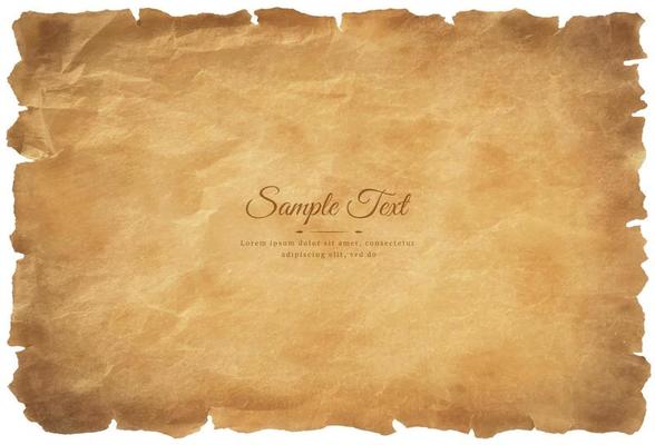 Vector old parchment paper sheet vintage aged or texture isolated on white background