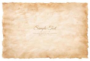 Vector old parchment paper sheet vintage aged or texture isolated on white background