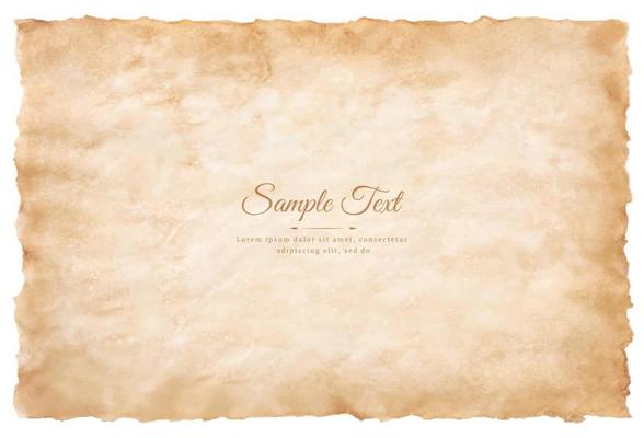 Vector old parchment paper sheet vintage aged or texture isolated on white background