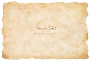 Vector old parchment paper sheet vintage aged or texture isolated on white background