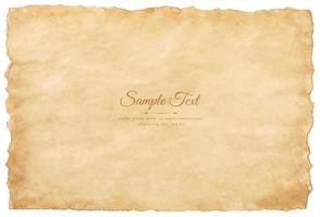 Vector old parchment paper sheet vintage aged or texture isolated on white background