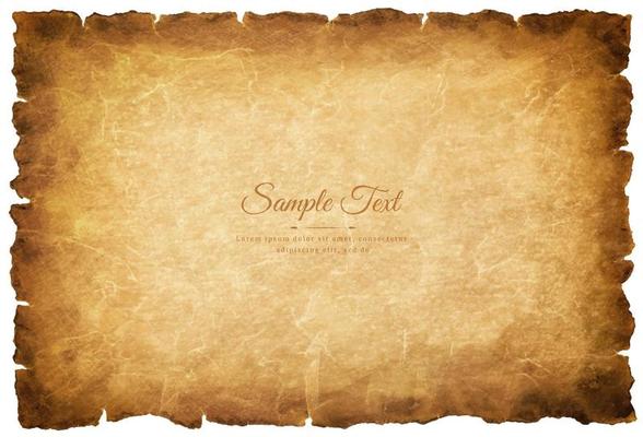 Vector old parchment paper sheet vintage aged or texture isolated on white background
